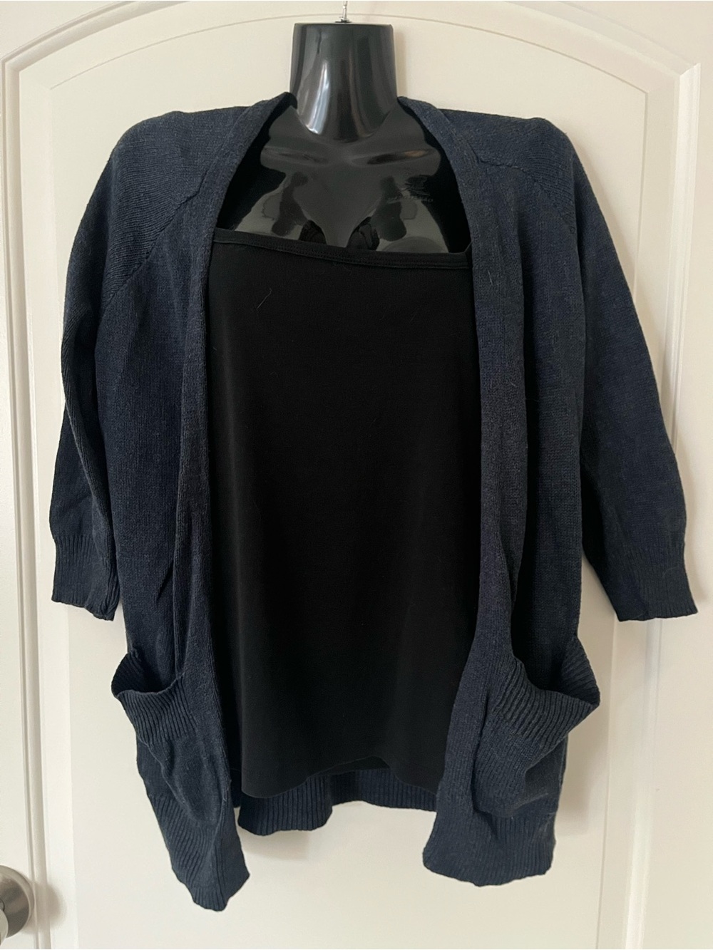 Gap Women's Navy Open-Front Pocket Cardigan Sweater